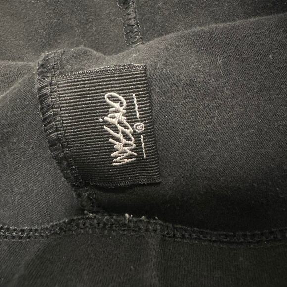 Mossimo Pink Striped 2000s Vintage Flared Black Leggings Size Medium - Picture 5 of 5